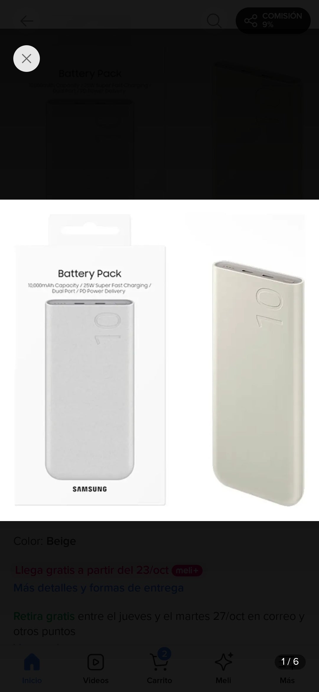 Bateria Samsung de cable